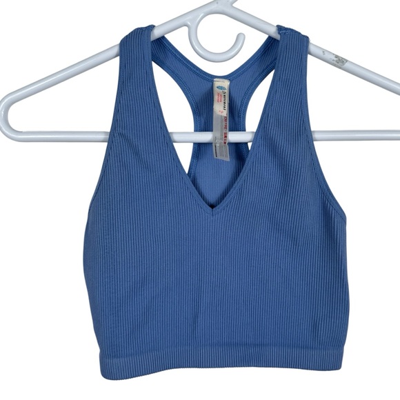 FP Movement Free Throw Crop Tank, Blue, Size S - Picture 2 of 8